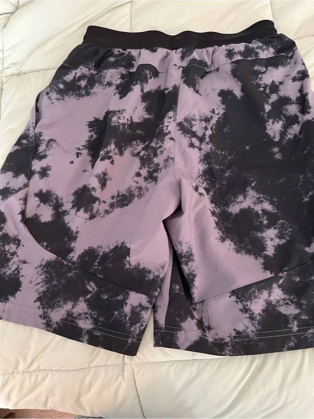 Adidas Men's Black & Gray Tie-Dye Athletic Shorts